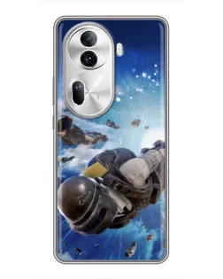 Чехол для OPPO Reno 11 Pro 5G с картинкой «Десант PUBG — прыжок»