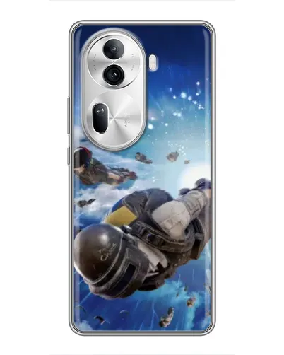 Чехол для OPPO Reno 11 Pro 5G с картинкой «Десант PUBG — прыжок»