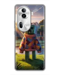 Чехол для OPPO Reno 11 Pro 5G с картинкой «Крипер в свитере»
