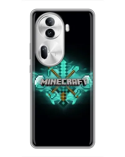 Чехол для OPPO Reno 11 Pro 5G с картинкой «Minecraft Diamond лого» Чехол для OPPO Reno 11 Pro 5G с картинкой «Minecraft Diamond лого»