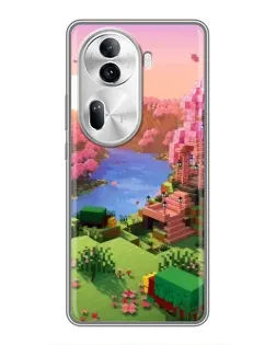 Чехол для OPPO Reno 11 Pro 5G с картинкой «Розовое дерево Minecraft»