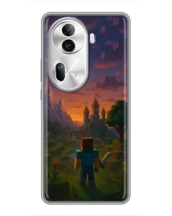 Чехол для OPPO Reno 11 Pro 5G с картинкой «Стив у башни»