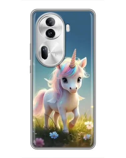 Чехол для OPPO Reno 11 Pro 5G с картинкой «Единорог на поляне»