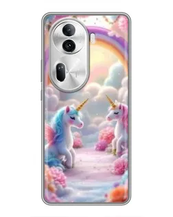 Чехол для OPPO Reno 11 Pro 5G с картинкой «Радуга и единороги» Чехол для OPPO Reno 11 Pro 5G с картинкой «Радуга и единороги»