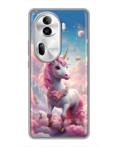 Чехол для OPPO Reno 11 Pro 5G с картинкой «Единорог среди облаков»
