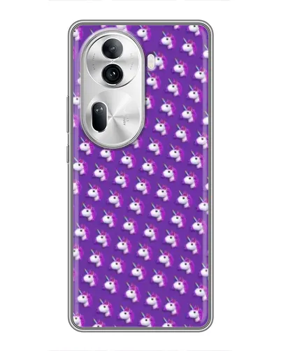 Чехол для OPPO Reno 11 Pro 5G с картинкой «Единороги на фиолетовом»