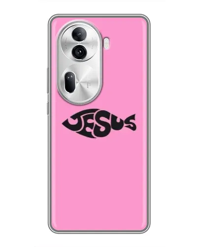 Чехол для OPPO Reno 11 Pro 5G с картинкой «Розовый символ  Jesus»