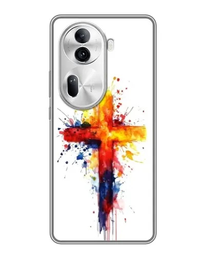 Чехол для OPPO Reno 11 Pro 5G с картинкой «Акварельный крест»