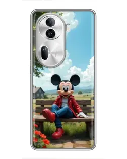 Чехол для OPPO Reno 11 Pro 5G с картинкой «Микки на скамейке»