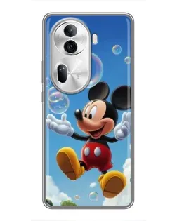 Чехол для OPPO Reno 11 Pro 5G с картинкой «Mickey и мыльные пузыри»