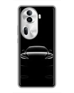 Чехол для OPPO Reno 11 Pro 5G с картинкой «Силуэт Tesla Night»