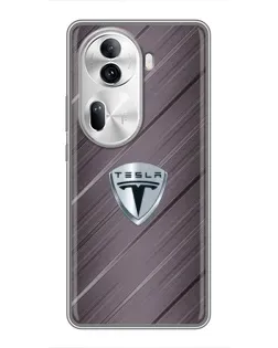 Чехол для OPPO Reno 11 Pro 5G с картинкой «Металлическая текстура Tesla»