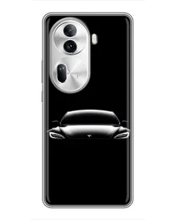 Чехол для OPPO Reno 11 Pro 5G с картинкой «Фары Tesla Night»