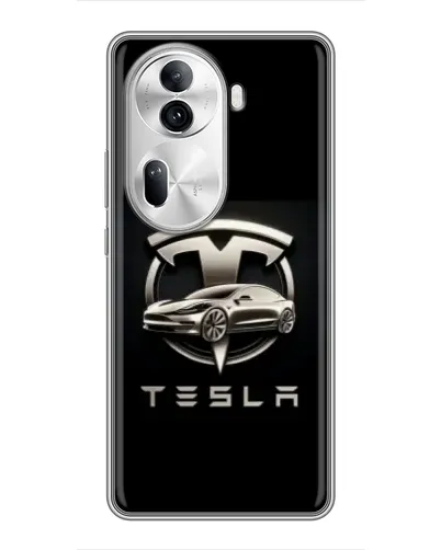 Чехол для OPPO Reno 11 Pro 5G с картинкой «Tesla — серебристое авто» Чехол для OPPO Reno 11 Pro 5G с картинкой «Tesla — серебристое авто»
