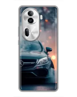 Чехол для OPPO Reno 11 Pro 5G с картинкой «Mercedes — ночной город»