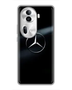 Чехол для OPPO Reno 11 Pro 5G с картинкой «Mercedes на металле»