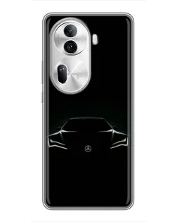 Чехол для OPPO Reno 11 Pro 5G с картинкой «Mercedes — силуэт авто»
