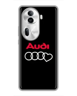 Чехол для OPPO Reno 11 Pro 5G с картинкой «Логотип Audi Heart»