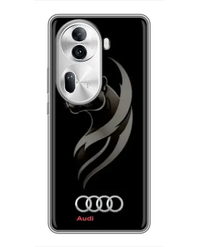 Чехол для OPPO Reno 11 Pro 5G с картинкой «Графика — пантера и Audi»