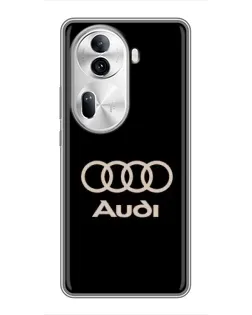 Чехол для OPPO Reno 11 Pro 5G с картинкой «Audi — золотой логотип»