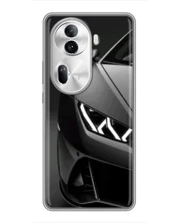 Чехол для OPPO Reno 11 Pro 5G с картинкой «Lamborghini фары детализация»