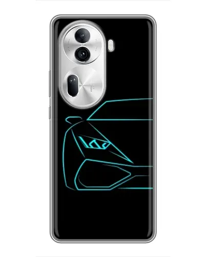 Чехол для OPPO Reno 11 Pro 5G с картинкой «Голубой силуэт Lamborghini» Чехол для OPPO Reno 11 Pro 5G с картинкой «Голубой силуэт Lamborghini»