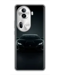 Чехол для OPPO Reno 11 Pro 5G с картинкой «Черный Lamborghini Aventador»