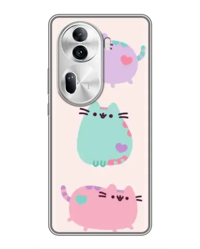 Чехол для OPPO Reno 11 Pro 5G с картинкой «Pusheen трио»