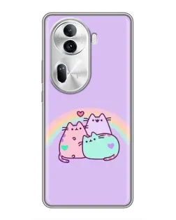 Чехол для OPPO Reno 11 Pro 5G с картинкой «Радужные Пушины»