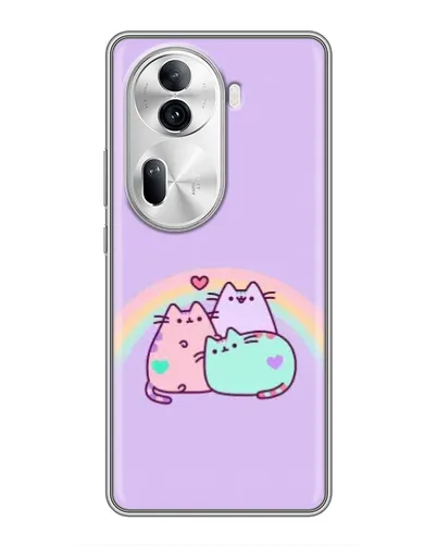 Чехол для OPPO Reno 11 Pro 5G с картинкой «Радужные Пушины»