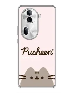 Чехол для OPPO Reno 11 Pro 5G с картинкой «Pusheen логотип»