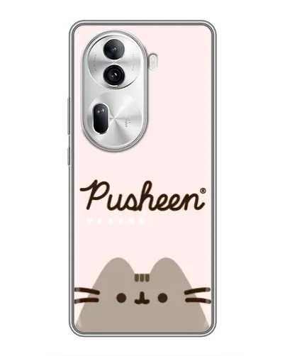 Чехол для OPPO Reno 11 Pro 5G с картинкой «Pusheen логотип»