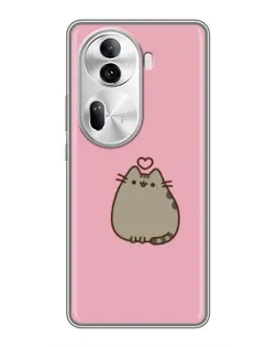 Чехол для OPPO Reno 11 Pro 5G с картинкой «Pusheen сердце»