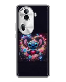 Чохол для OPPO Reno 11 Pro 5G з картинкою «Stitch у квітах»