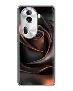 Чехол для OPPO Reno 11 Pro 5G с картинкой «Шелковая черная роза» Чехол для OPPO Reno 11 Pro 5G с картинкой «Шелковая черная роза»