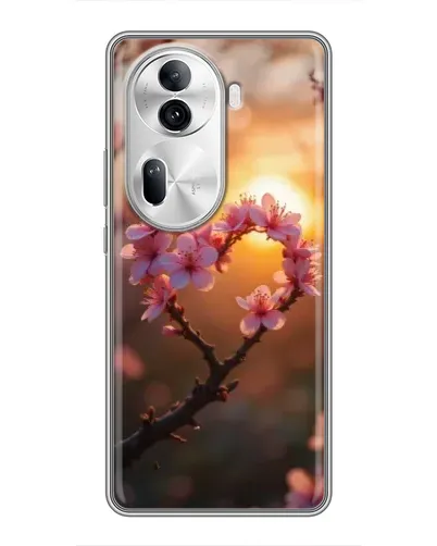 Чехол для OPPO Reno 11 Pro 5G с картинкой «Розовый цвет сердце на фоне заката» Чехол для OPPO Reno 11 Pro 5G с картинкой «Розовый цвет сердце на фоне заката»