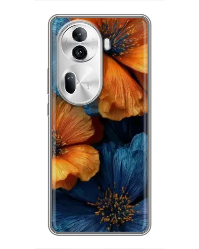 Чехол для OPPO Reno 11 Pro 5G с картинкой «Яркая сине-оранжевая флора» Чехол для OPPO Reno 11 Pro 5G с картинкой «Яркая сине-оранжевая флора»