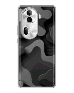 Чохол для OPPO Reno 11 Pro 5G з картинкою «Темний абстрактний камуфляж»