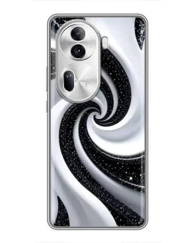 Чехол для OPPO Reno 11 Pro 5G с картинкой «Черно-белая спираль»