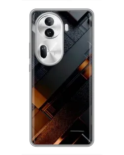 Чехол для OPPO Reno 11 Pro 5G с картинкой «Черные геометрические блоки»