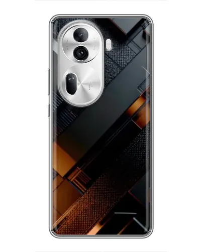 Чехол для OPPO Reno 11 Pro 5G с картинкой «Черные геометрические блоки»