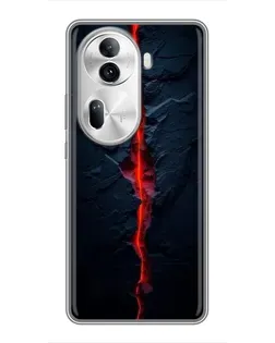 Чехол для OPPO Reno 11 Pro 5G с картинкой «Kрасная лавовая трещина»