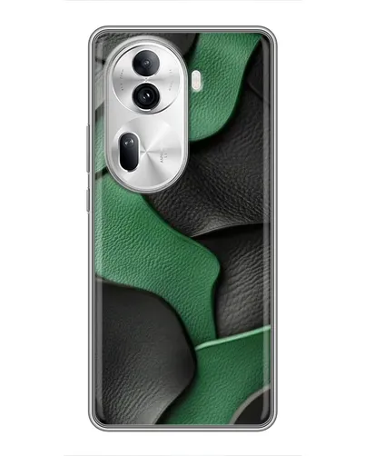 Чехол для OPPO Reno 11 Pro 5G с картинкой «Зеленые кожаные волны»