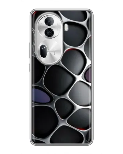 Чехол для OPPO Reno 11 Pro 5G с картинкой «Объемная темная решетка»