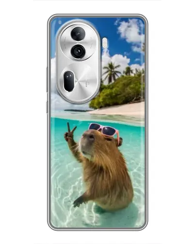 Чехол для OPPO Reno 11 Pro 5G с картинкой «Капибара на море» Чехол для OPPO Reno 11 Pro 5G с картинкой «Капибара на море»
