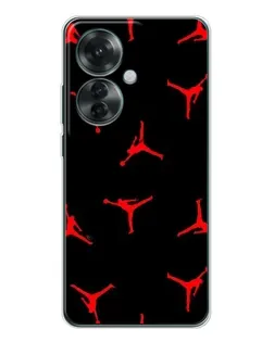 Чехол для OPPO Reno 11F с картинкой «Jordan Red Pattern»