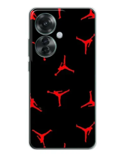 Чехол для OPPO Reno 11F с картинкой «Jordan Red Pattern»