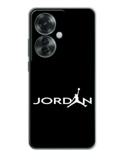 Чехол для OPPO Reno 11F с картинкой «Jordan White Logo»