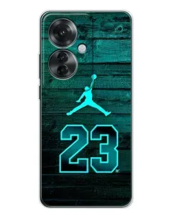 Чехол для OPPO Reno 11F с картинкой «Jordan Cyan 23»