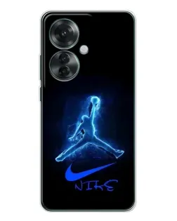 Чехол для OPPO Reno 11F с картинкой «Jordan Neon Blue»